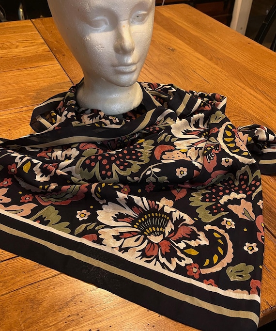 Vintage Mid Century Oversized Rectangular Scarf - image 2