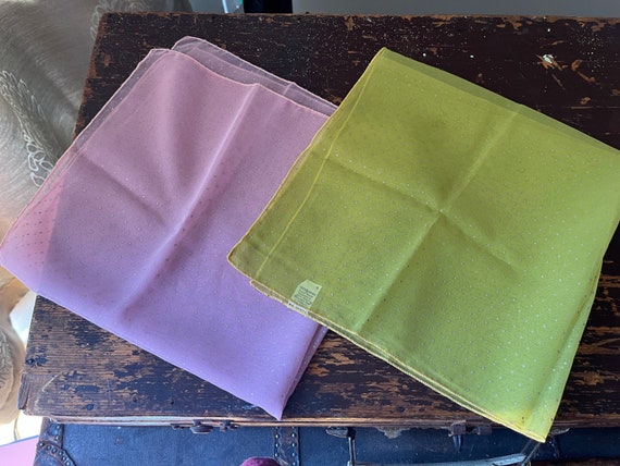 2 Vintage Scarves in Pink and Chartreuse - image 1