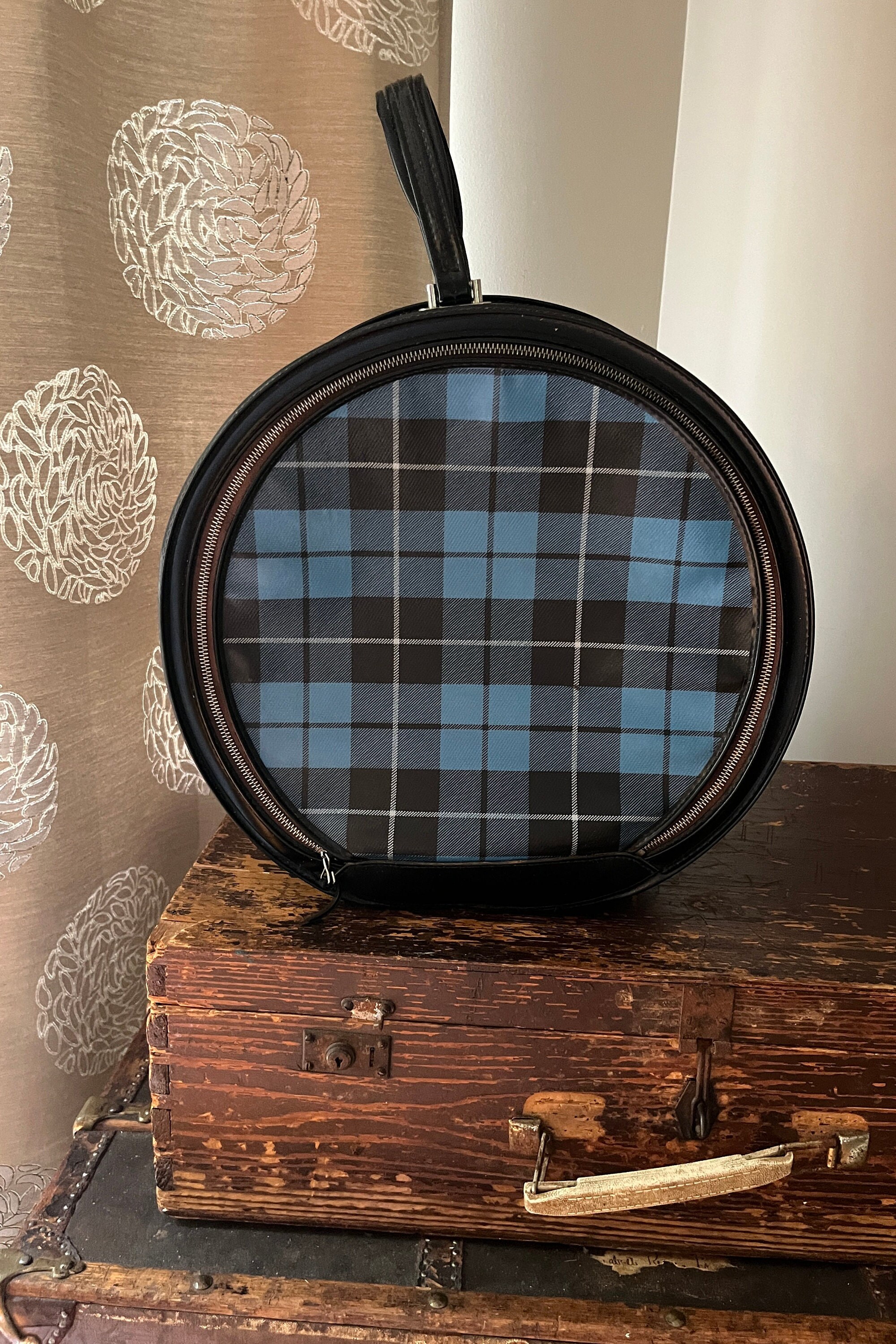 Round Train Case Suitcase Etsy