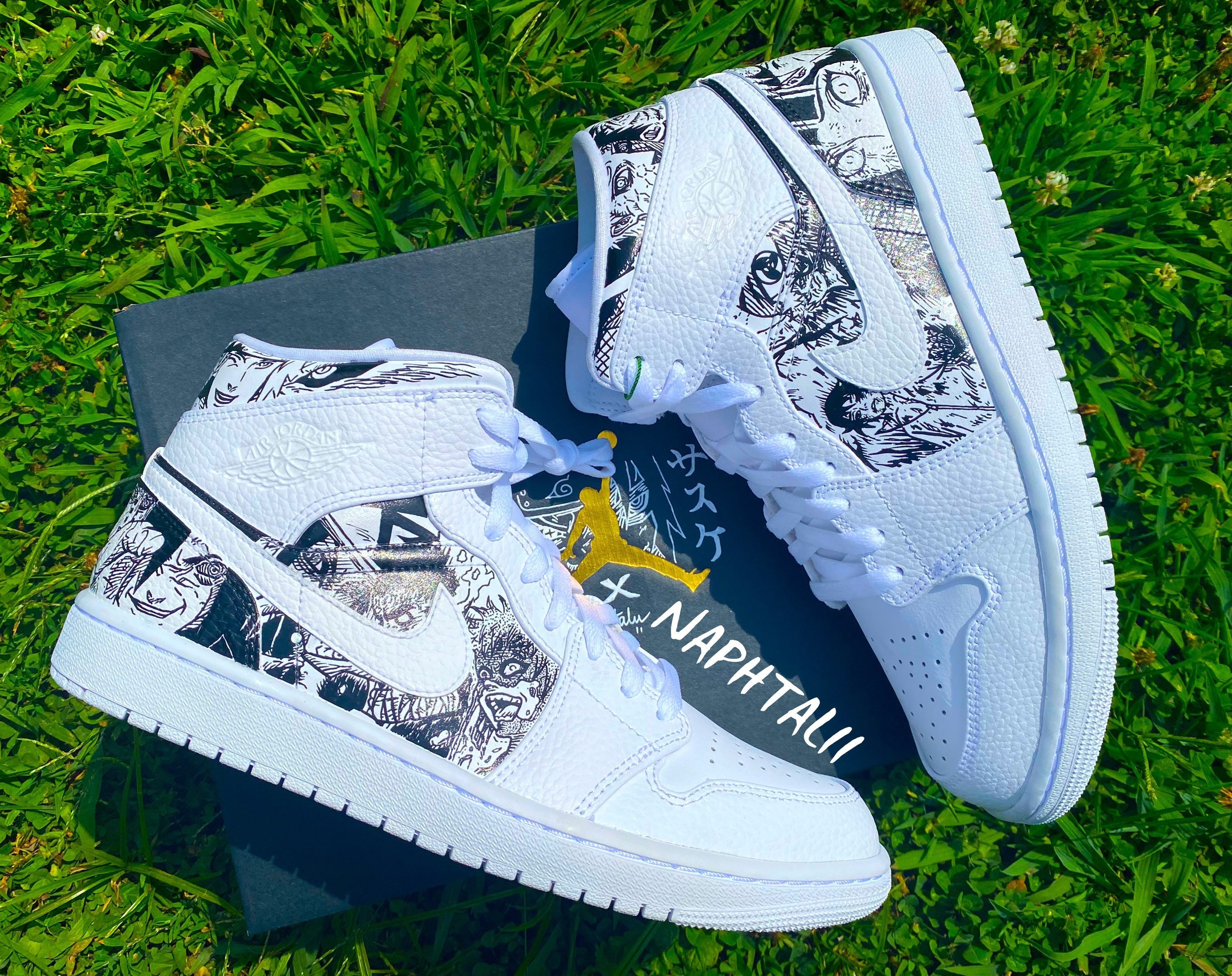 Jordan 1 Mid Manga Custom /authentic 