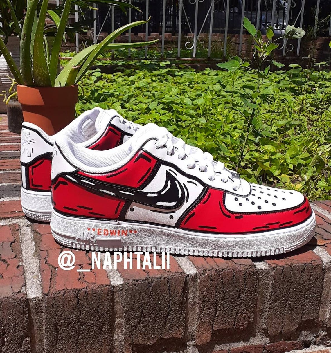 Nike Off White Cartoon Air Force 1 Custom | Etsy