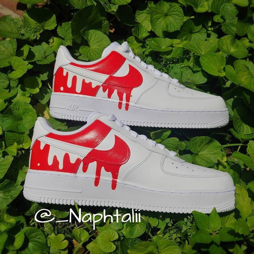 Nike air force 1 shop red drip