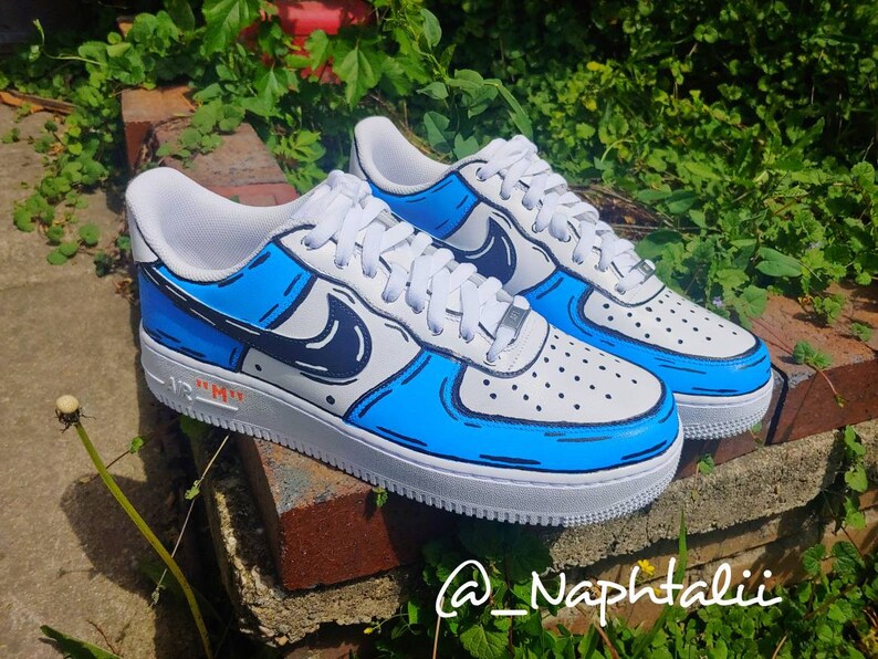 Nike Off White Cartoon Air Force 1 Custom | Etsy