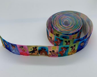 1 2 3 METRE METRES GIRLS PRINCESS BELLE BEAUTY BEAST 1/" GROSGRAIN RIBBON 25MM