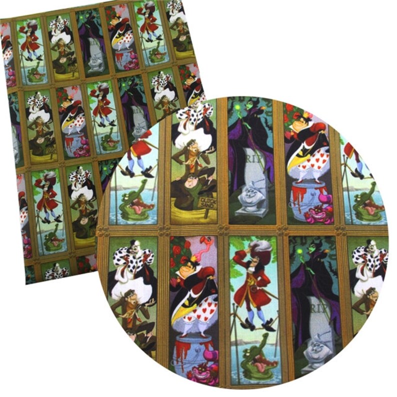 PRE-ORDER Haunted Mansion Stretching Portraits Villains poly cotton per half meter