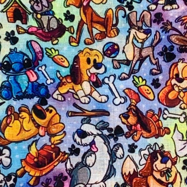 Cartoon Disney Hunde Poly Baumwolle pro halben Meter