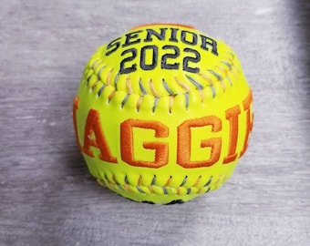 Softbol bordado personalizado, softbol personalizado, recuerdo de equipo personalizado, idea de regalo única, regalo de entrenador, regalo de equipo de temporada de softbol, recuerdo