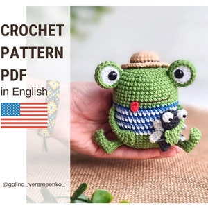 Frosch Häkelanleitung | Häkelanleitung | Häkelschmeichler | Frosch gehäkelt | Amigurumi-Muster | Frosch Häkelanleitung | Häkelanleitung in Englisch