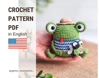 Crochet frog pattern | Crochet pattern | Crochet toy | Crochet frog | Amigurumi pattern | Frog crochet tutorial | Crochet Pattern in English