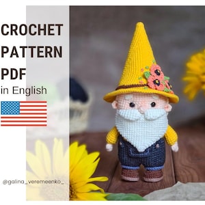 Crochet gnome pattern | Crochet pattern | Crochet gnome | Crochet toy | Gnome crochet tutorial | Crochet Pattern in English