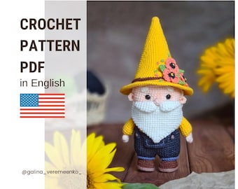 Crochet gnome pattern | Crochet pattern | Crochet gnome | Crochet toy | Gnome crochet tutorial | Crochet Pattern in English