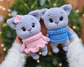 Crochet PATTER little kitten, Amigurumi tutorial PDF in English, Plushie Amigurumi, crochet cat pattern, Crochet Valentine's day