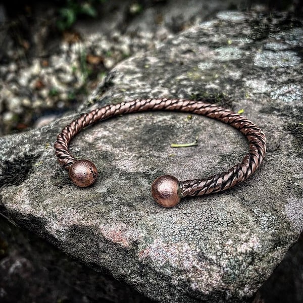 Orme Made Copper Viking Torc, Oath Ring, Arm Ring. Bracelet, Men’s or Womens Copper Cuff Bracelet, Gift for him, Gift for her