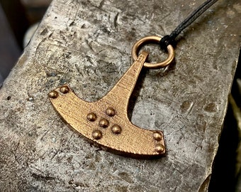 Orme Made Ukko Hammer Mjolnir, Dot Motif - Options of Copper, Bronze, Silver