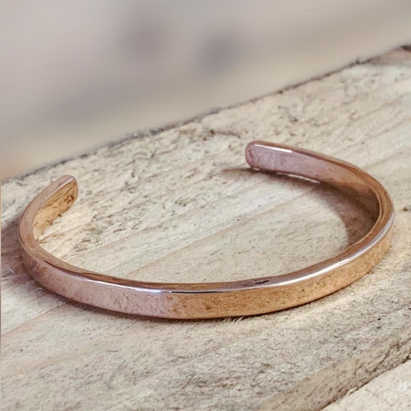 Massives Kupfer- oder Bronze-Armband, Kupfer-Armband für Männer oder Frauen, Geschenk für ihn, Geschenk für sie