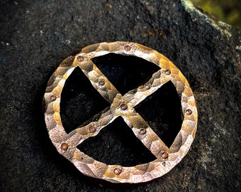 Orme Made Sun Cross, Solar Wheel Pendant - Options of Copper, Bronze, Silver