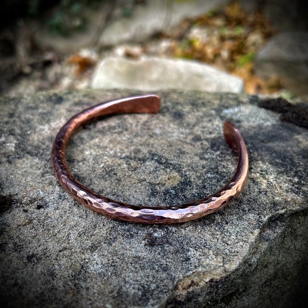 Forged Solid Bronze, Copper or Fine Silver Hammered Viking Arm Ring, Cuff Bracelet, Mens or Womens Cuff Bracelet, Gift For Him, Gift For Her