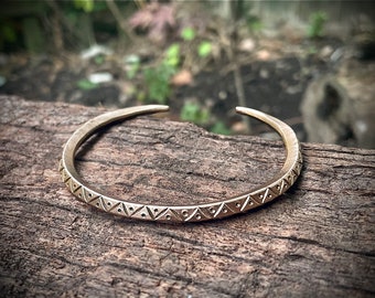 Hand Forged Solid Bronze or Silver Viking Money Ring Arm Ring, Cuff Bracelet, Mens or Womens Cuff Bracelet, Gift For Him, Gift For Her