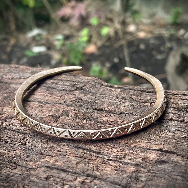 Hand Forged Solid Bronze or Silver Viking Money Ring Arm Ring, Cuff Bracelet, Mens or Womens Cuff Bracelet, Gift For Him, Gift For Her