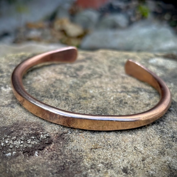 Flat Profile Copper, Bronze or Fine Silver Cuff Bracelet, Men’s or Womens Copper Cuff Bracelet, Gift for him, Gift for her