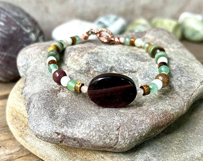 Tiger Eye, Aventurine, Jade & Amazonite Bracelet