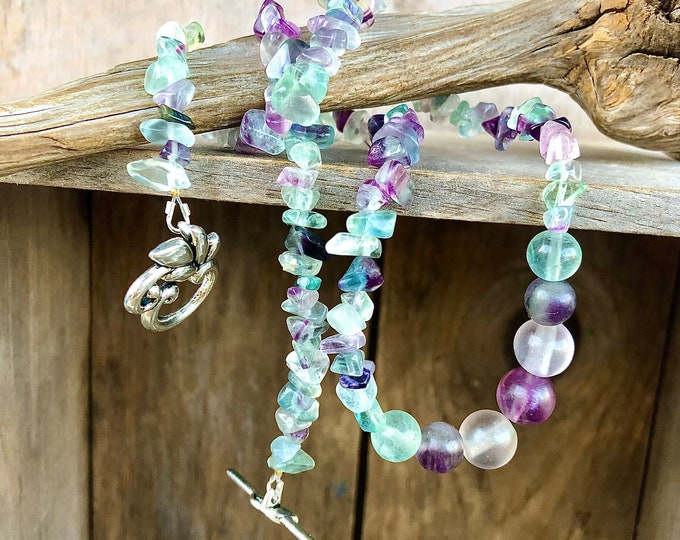 Free Form Fluorite Necklace - 32 inch