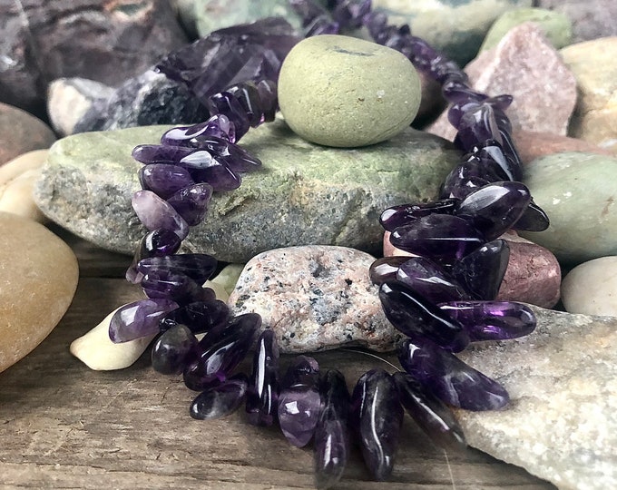 Natural Raw Purple Amethyst Necklace