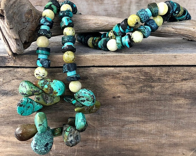 Jade & Turquoise Necklace - 22 inch