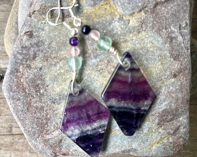 Fluorite Stripe Earrings