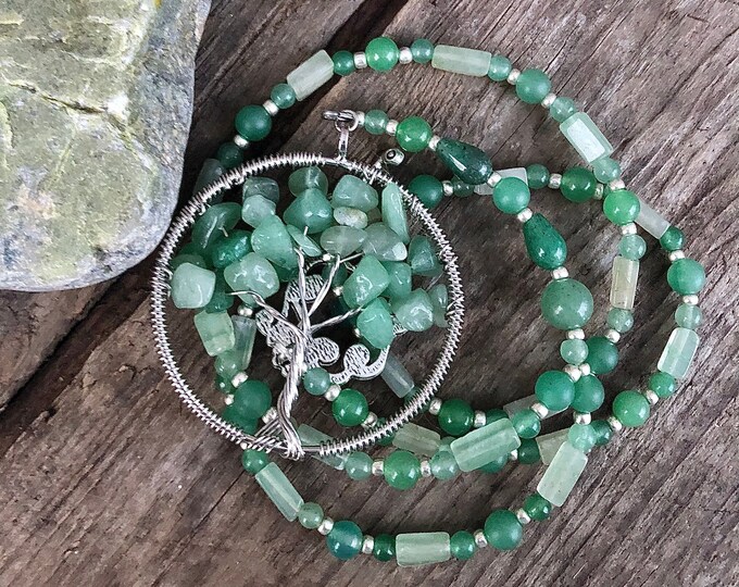 Tree of Life Aventurine Necklace - 26 inch