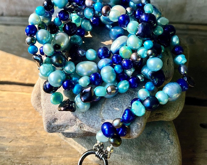 Blue Freshwater  Pearl Necklace