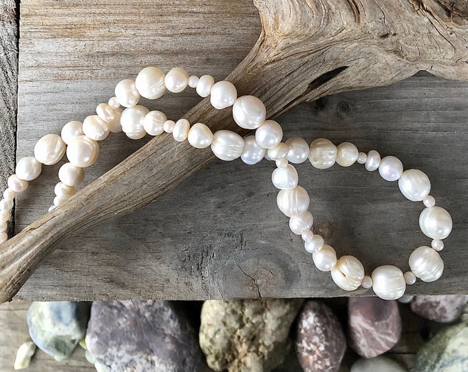 Blush and White Freshwater Pearl Necklace