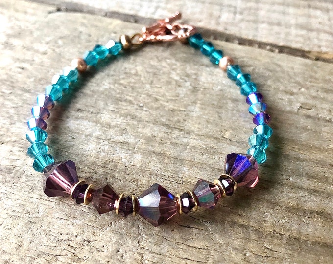 Copper & Swarovski Crystal Bracelet