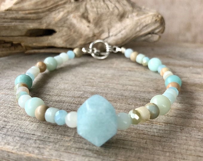 Amazonite, Quartz Crystal & Jasper Bracelet