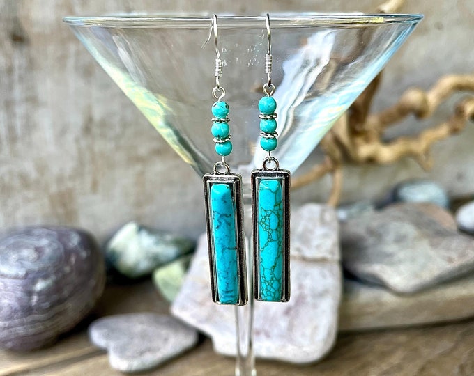 Turquoise Howlite Earrings