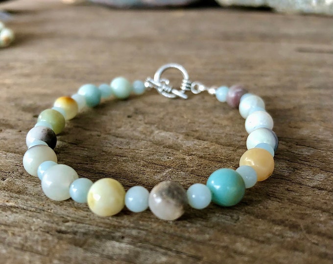 Natural Blue Amazonite Bracelet - 8 inch*