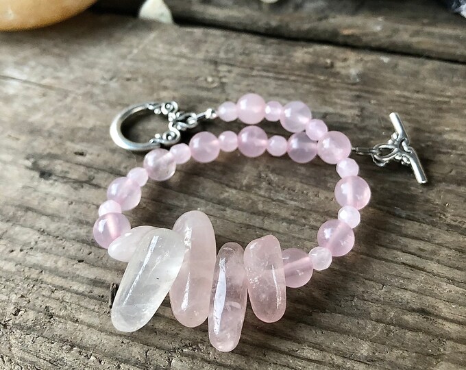 Boho Healing Rose Quartz Bracelet