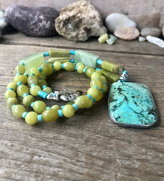 turquoise gemstone crystal necklaces