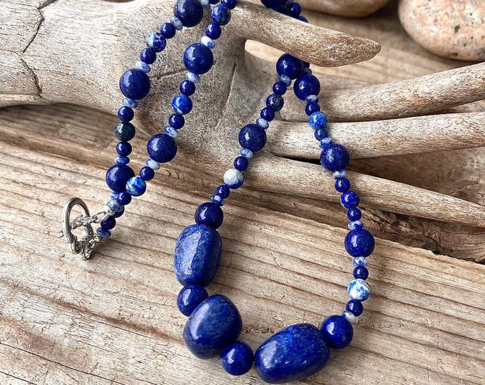 Dark Blue Lapis Lazuli & Sodalite Necklace