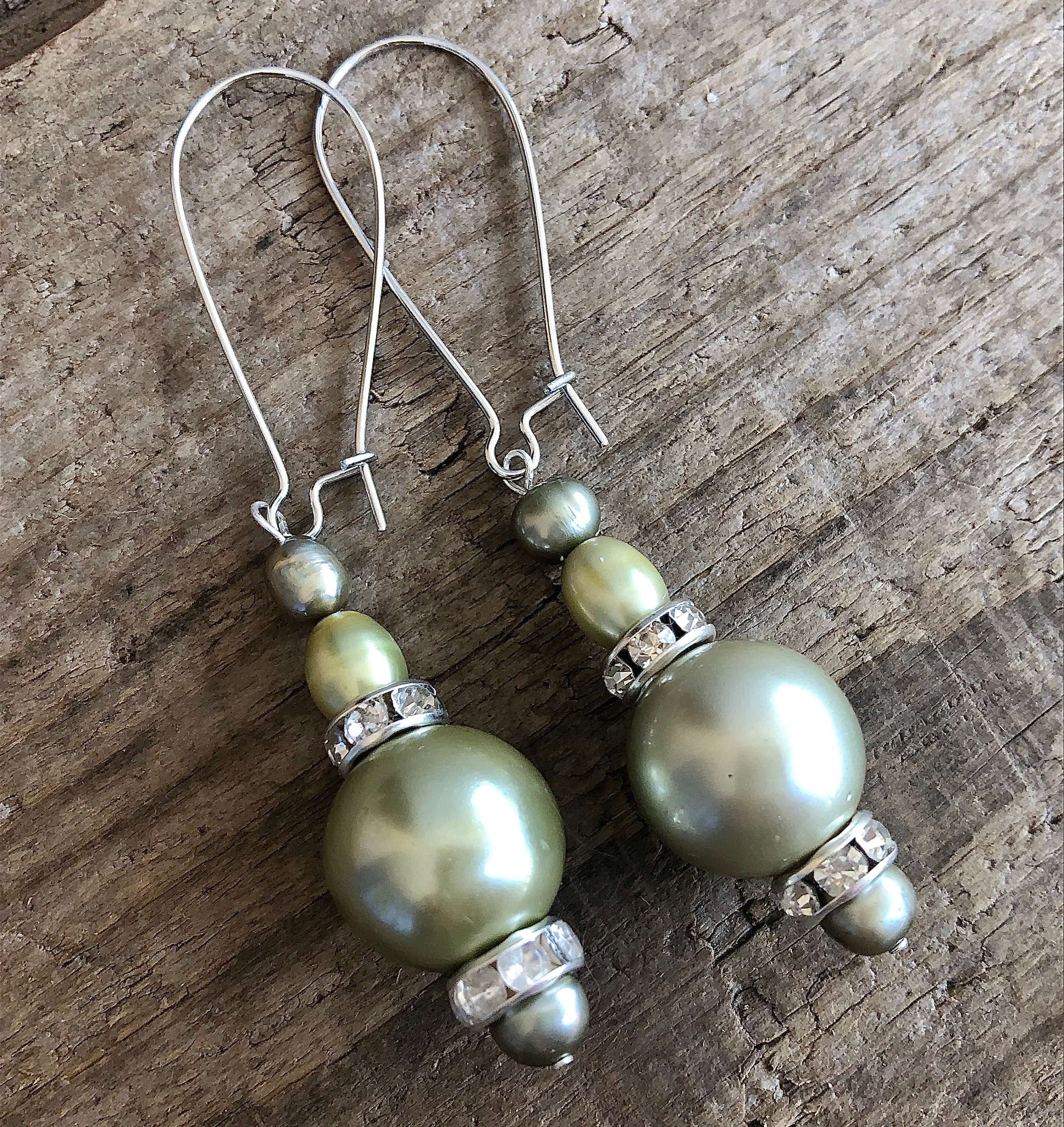 Freshwater Pearl Crystal Earrings Handmade Bohemian Hippie Earrings