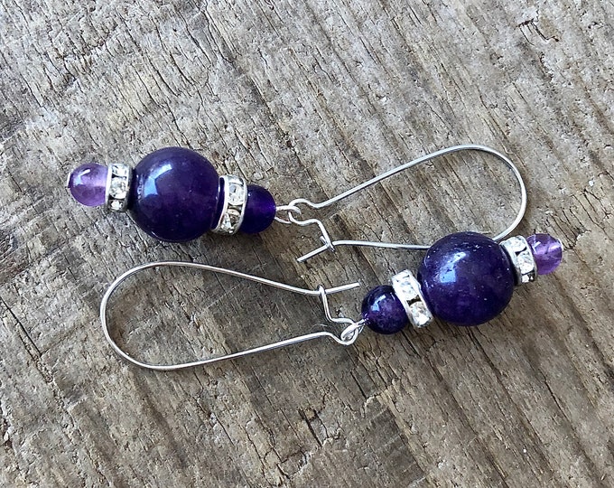 Amethyst & Crystal Earrings