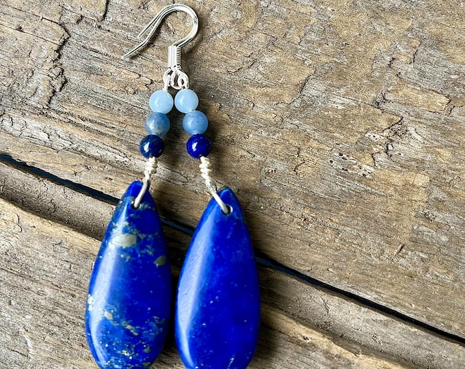 Lapis Lazuli & Angelite Earrings