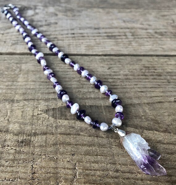 Amethyst /& Crystal Earrings Handmade Gemstone Boho Hippie Healing Statement Earrings Birthday Gift for Her