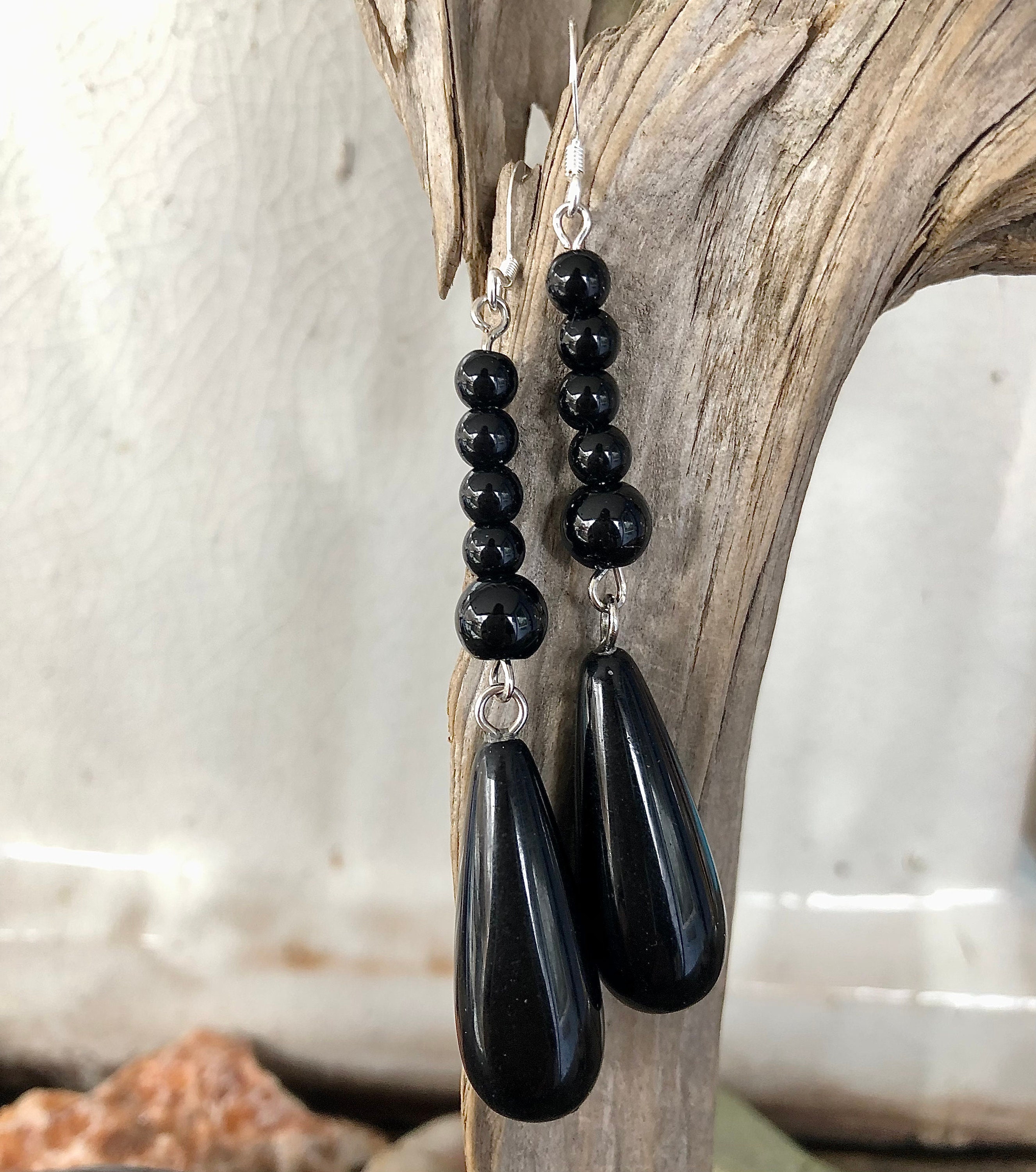 Orecchini Pendenti Bohémien In Lega Con Cristallo Nero E Onice, Stile Goccia Gitano, Gioielli Etnici Vintage Per Donne E Ragazze