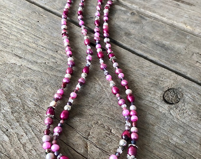 Pink Freshwater Pearl Necklace - 26 inch