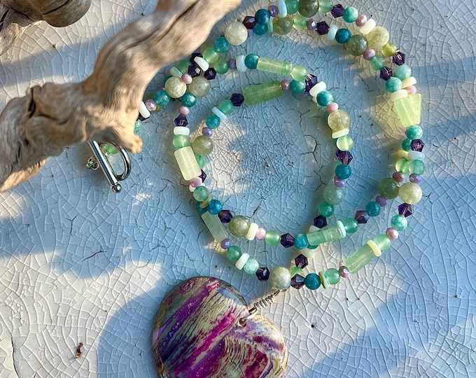 Ocean Jasper Heart Necklace