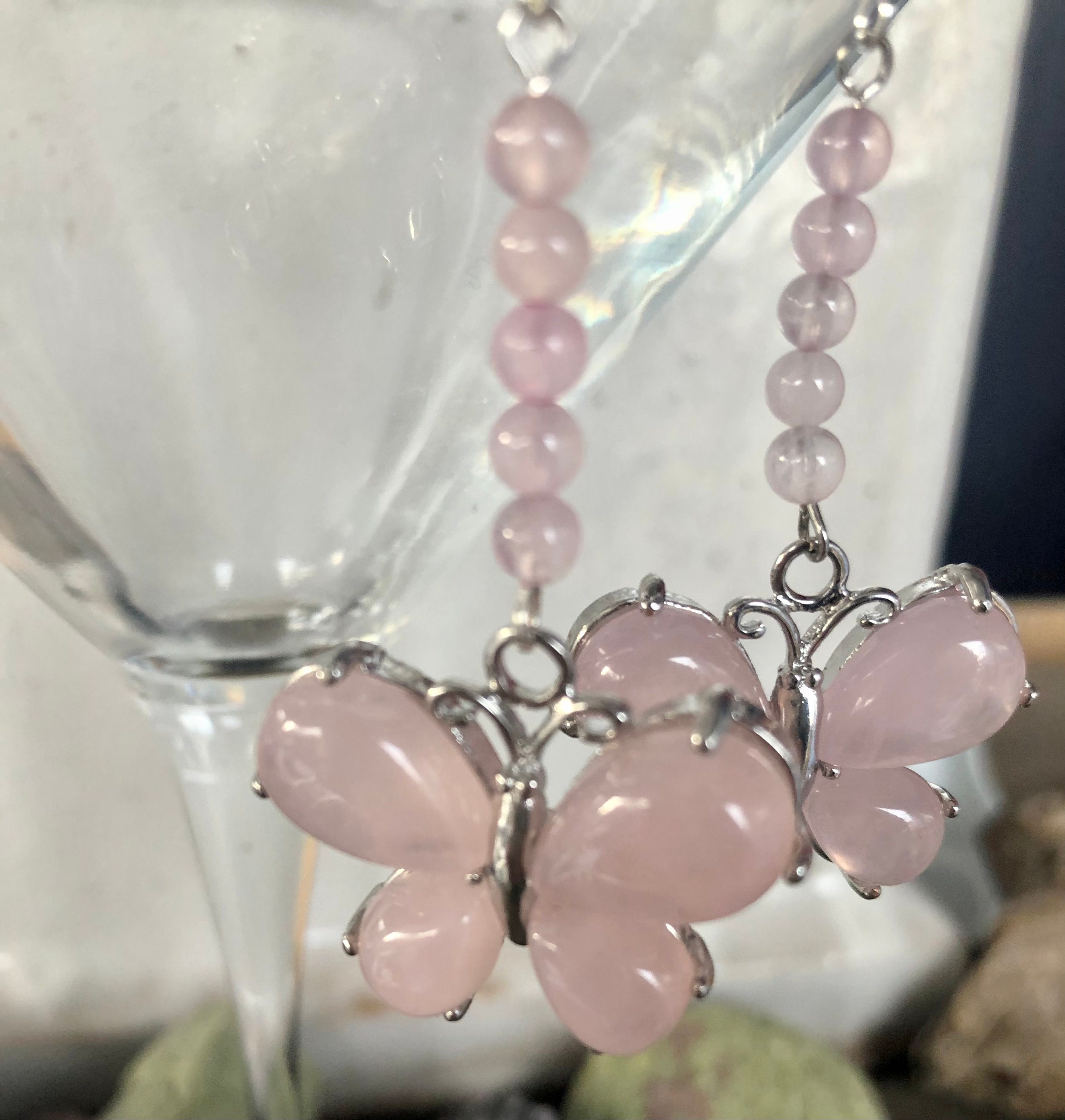 Rose Quartz Drop Spindle