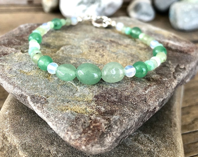 Green Aventurine & Quartz Crystal Bracelet