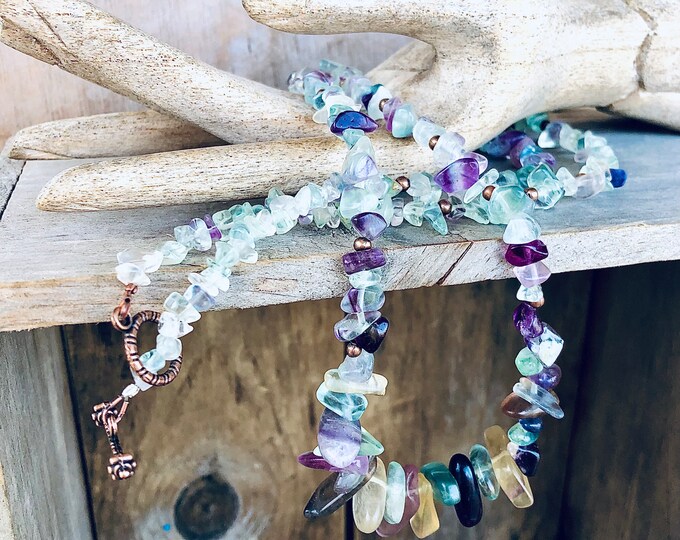 Free Form Fluorite Necklace - 32 inch