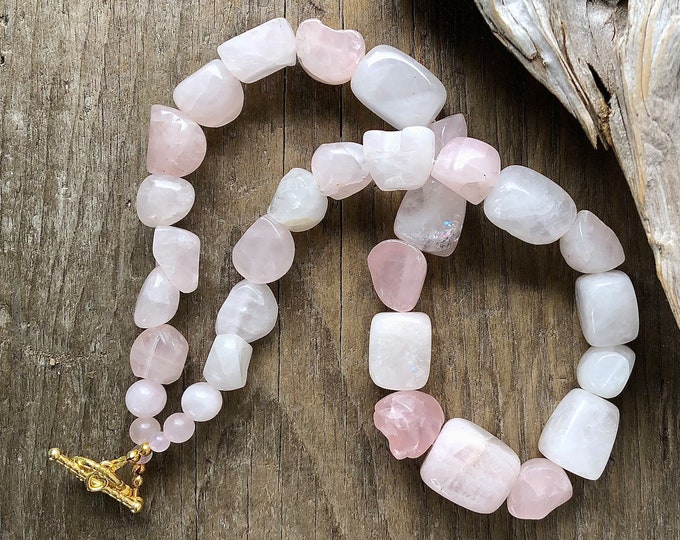 Chunky Rose Quartz Necklace